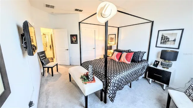 a living room with furniture