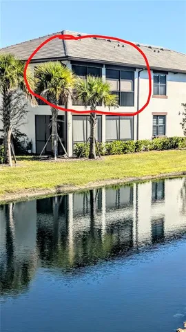 a front view of building with an outdoor space