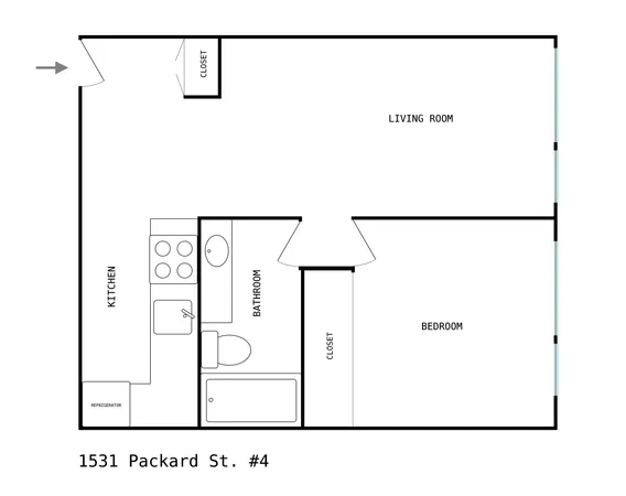 $1,800 | 1531 Packard Street, Unit 4, Ann Arbor, MI 48104