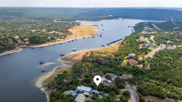 an aerial view of ocean residential house and outdoor space