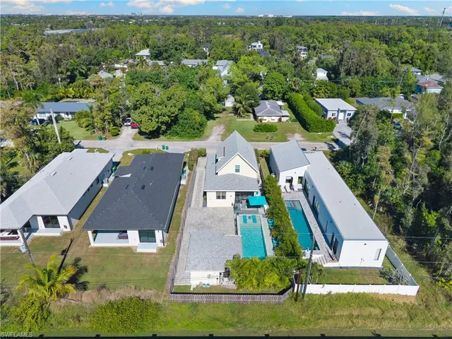 an aerial view of a house