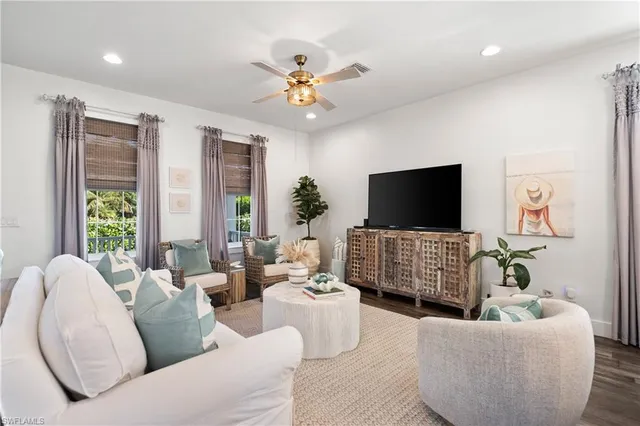 an aerial view of a house with a garden