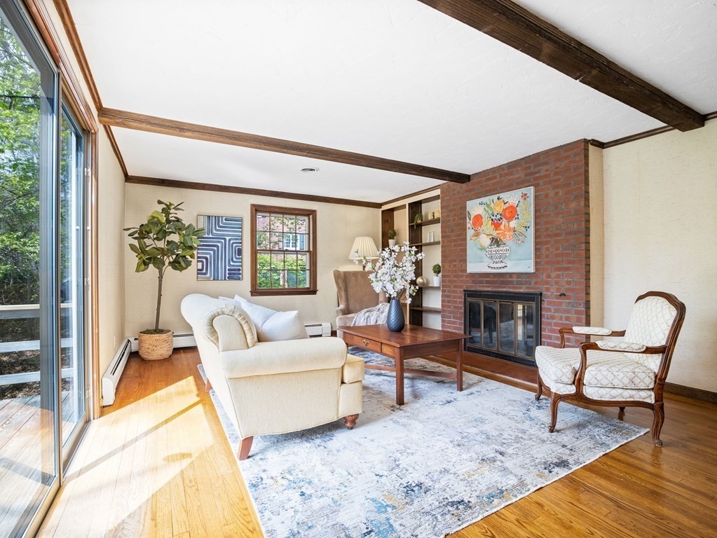 110 Glen Road Wellesley, MA 02481 - Photo 7 of 22 a living room with furniture and a fireplace