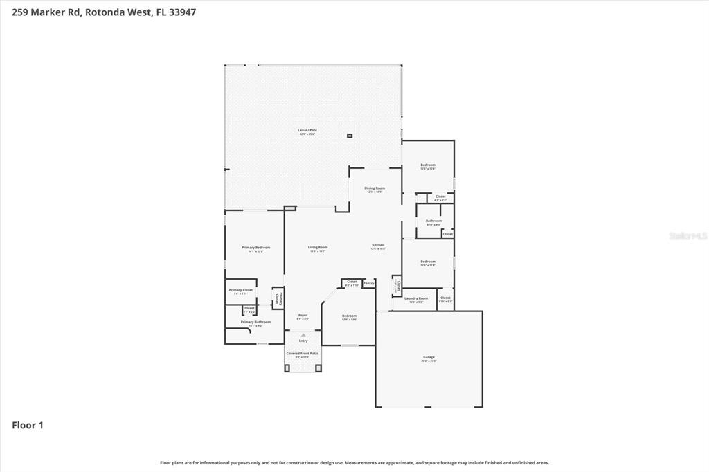 259 Marker Road Rotonda West, FL 33947 - Photo 34 of 37 a picture of floor plan