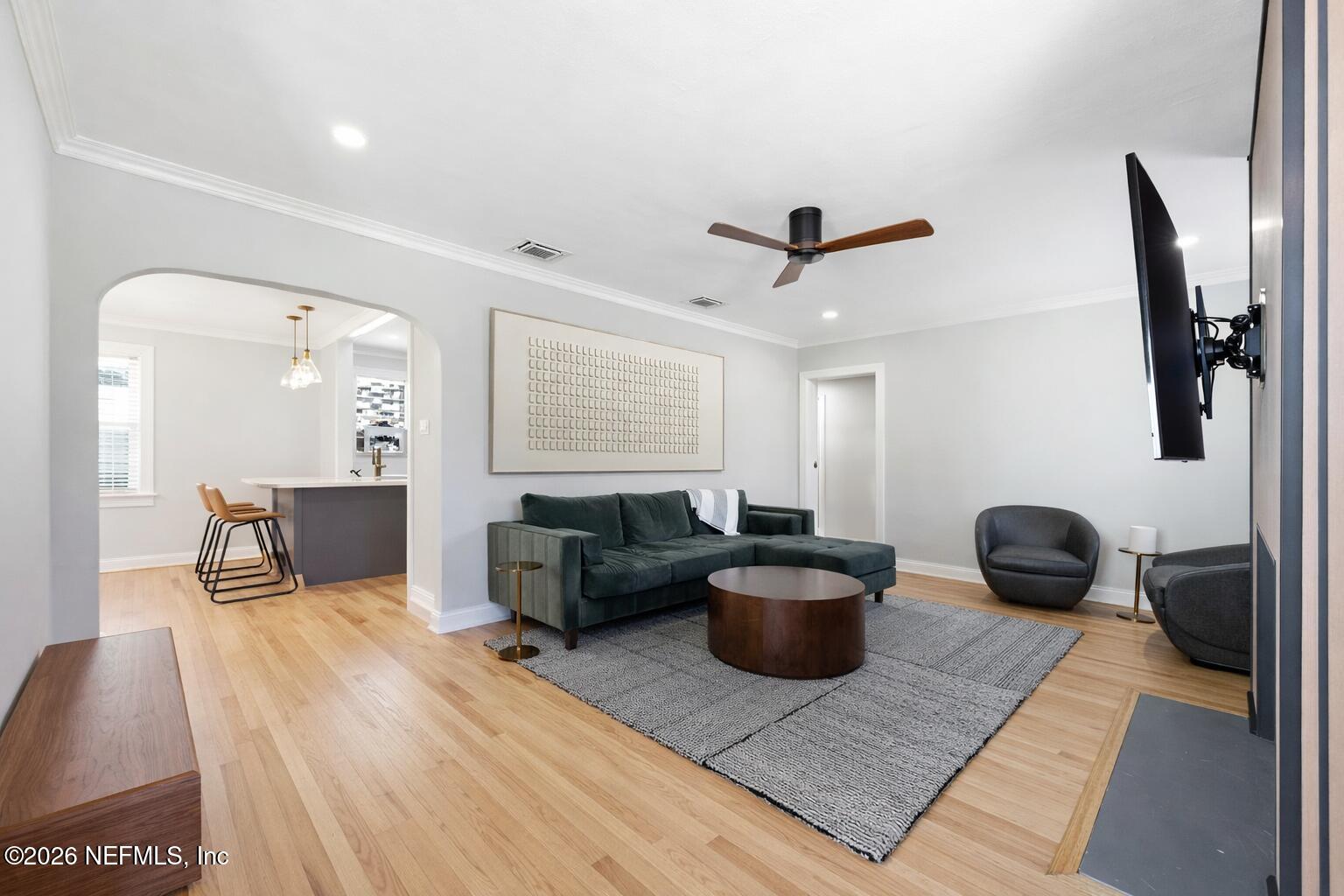813 Old Hickory Road Jacksonville, FL 32207 - Photo 5 of 28 Modern living room with velvet sofa