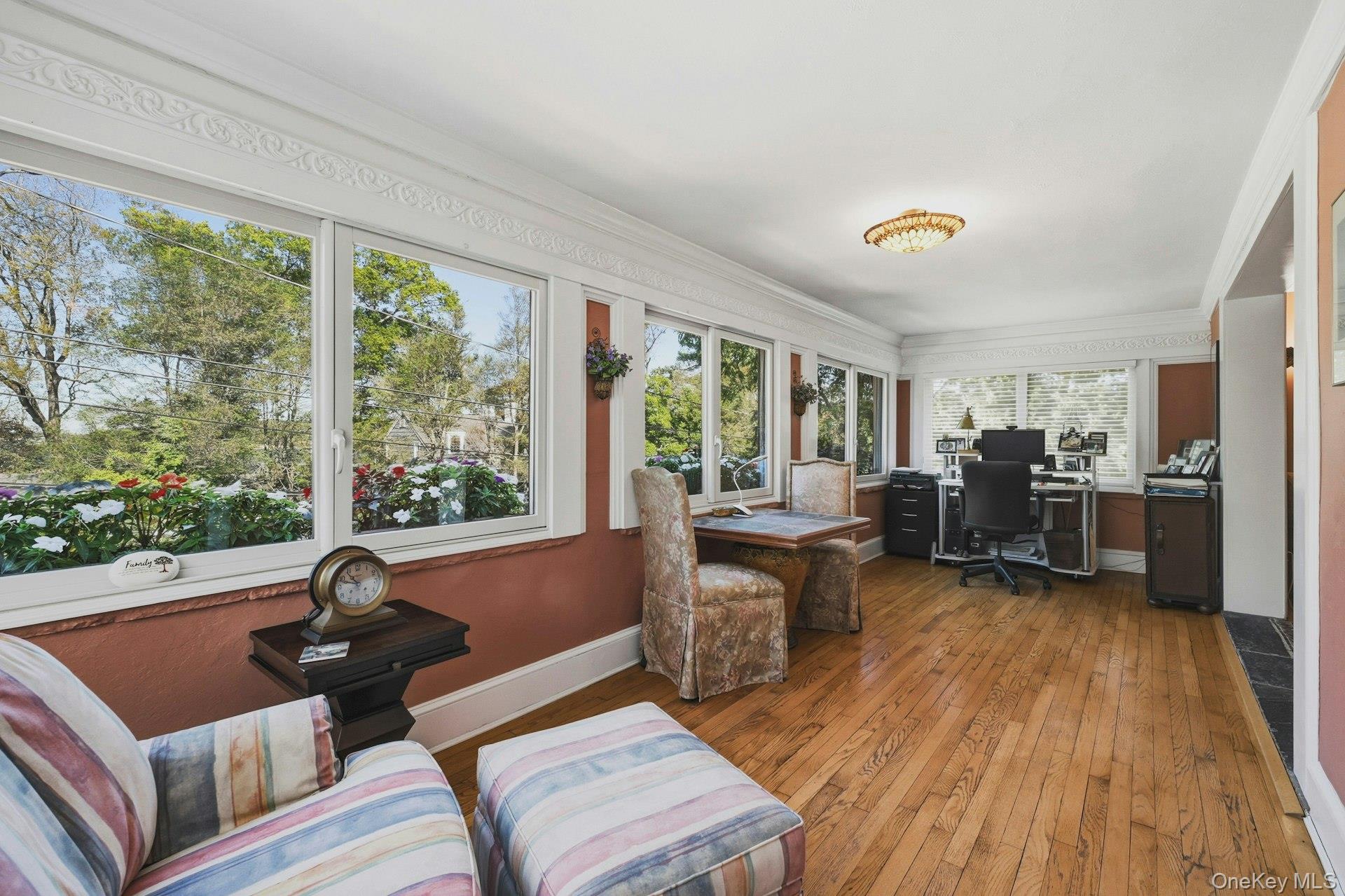 126 Cove Road Oyster Bay, NY 11771 - Photo 27 of 42 Office space featuring hardwood / wood-style flooring and crown molding