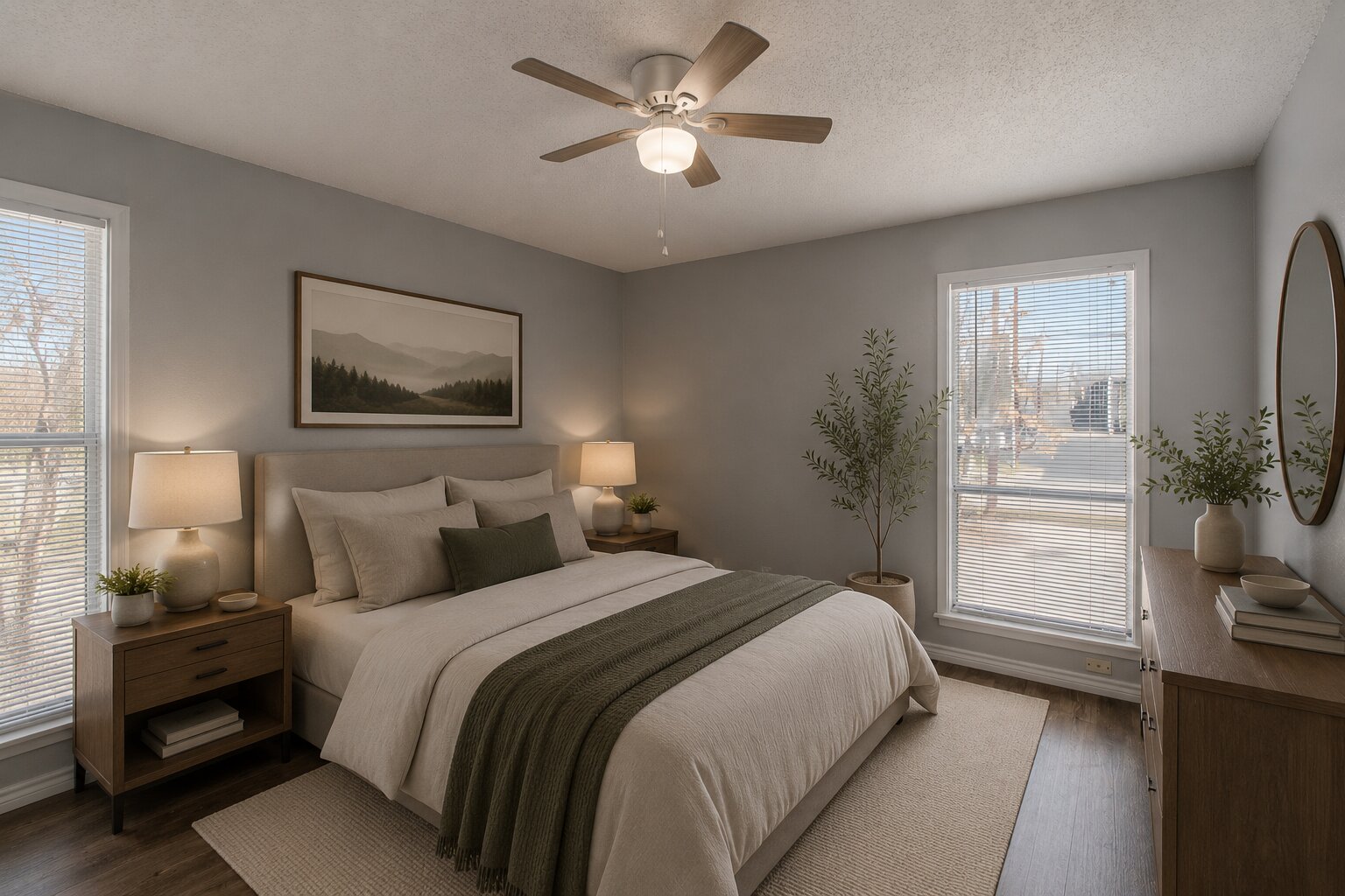 100 Uhland Road, Unit 3 San Marcos, TX 78666 - Photo 15 of 26 a bedroom with a bed and a potted plant