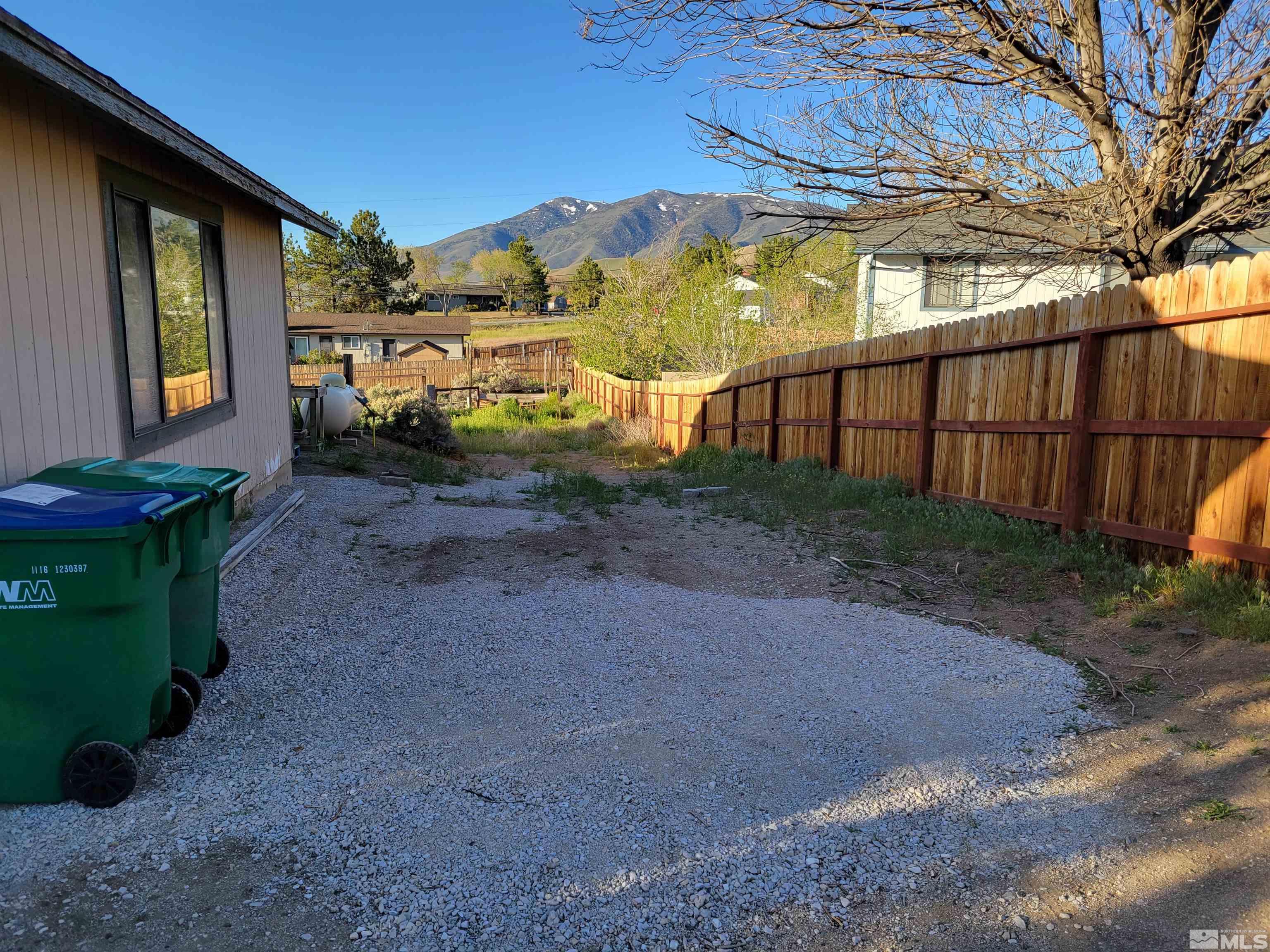 10405 Bounder Lane Reno, NV 89508 - Photo 4 of 16 a view of a backyard with large trees plants and large tree
