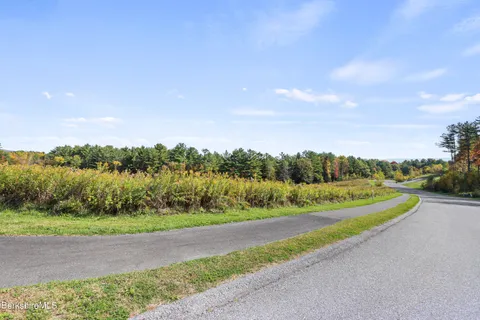 a view of a road with a yard