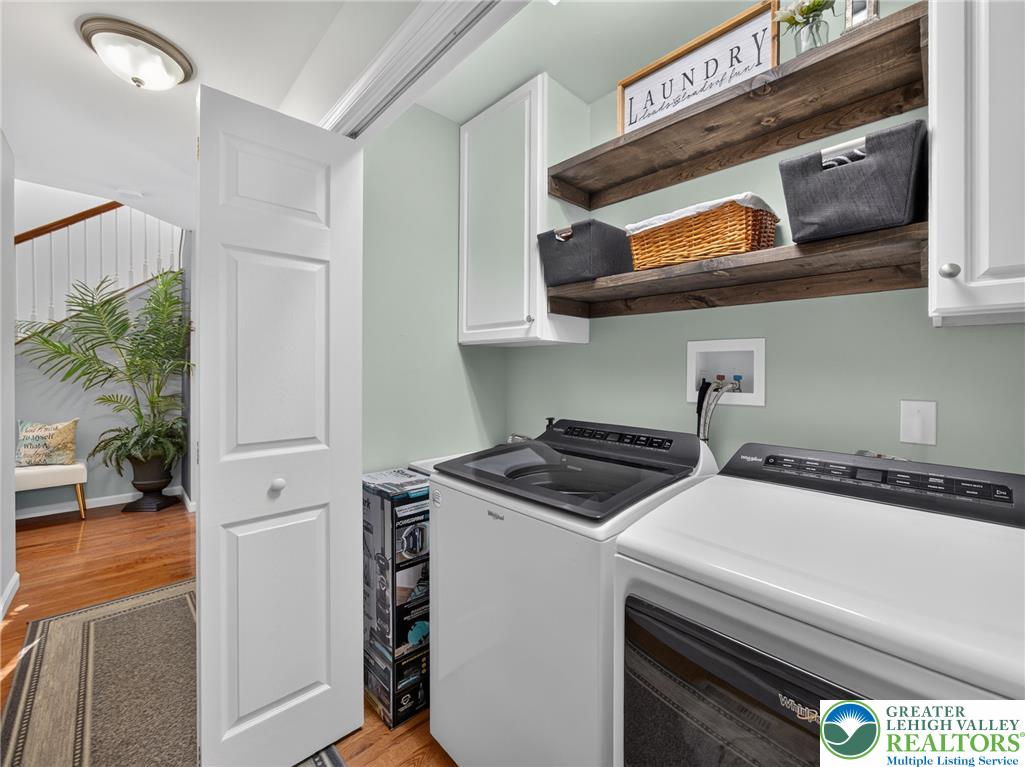 4148 Ross Road Bethlehem, PA 18020 - Photo 23 of 67 Functional laundry room with convenient built-in shelving, ready for daily tasks.