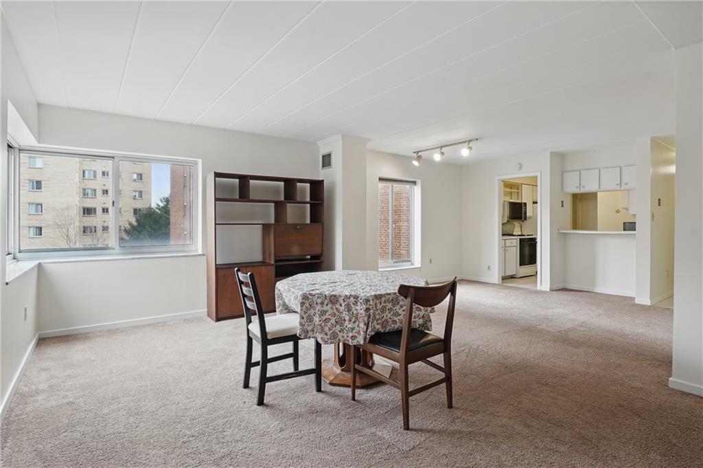 5 Bayard Road, Unit 400 Pittsburgh, PA 15213 - Photo 13 of 33 The large windows invite an abundance of natural light, creating a warm and inviting ambiance. Sunlight streaming in enhances the room's openness, making it feel spacious and airy.
