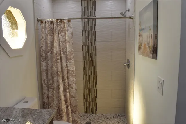 a bathroom with a shower