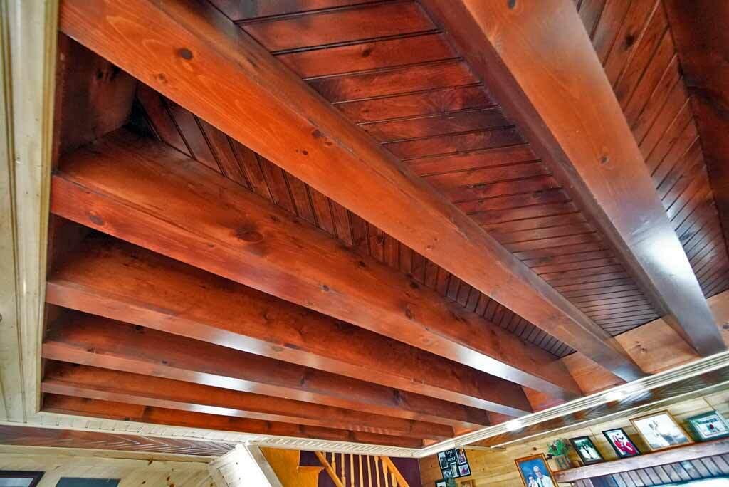 92 Spaulding Lake Road Oakfield, ME 04763 - Photo 27 of 86 beam-ceiling-lake-home
