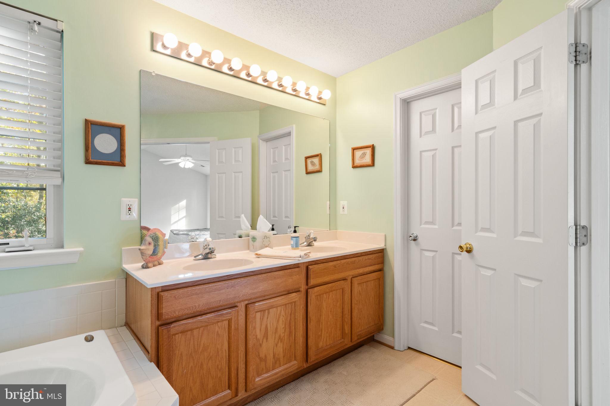 14760 Peach Tree Lane King George, VA 22485 - Photo 20 of 40 a spacious bathroom with a double vanity sink a mirror and a bathtub