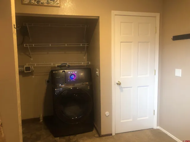 a close view of walk in closet