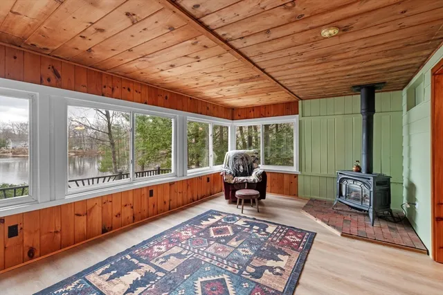 a outdoor space with furniture and wooden floor