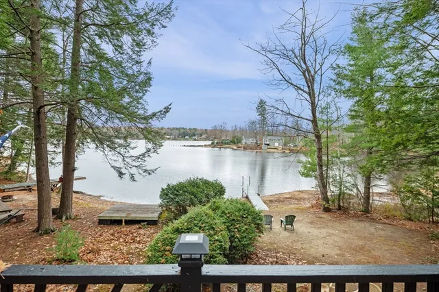 a view of a lake from a yard
