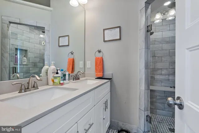 a bathroom with a shower