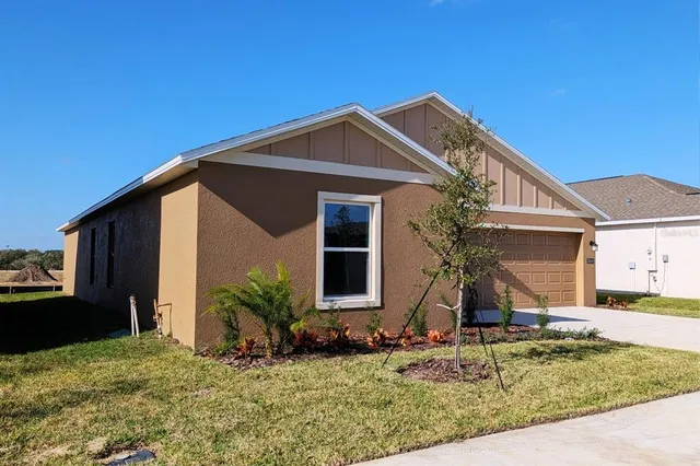a view of house with yard