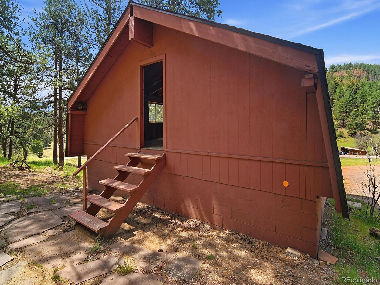 2830 Kerr Gulch Road Evergreen, CO 80439 - Photo 9 of 48 a backyard of a house with lots of green space