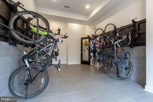 a view of a bike storage and utility