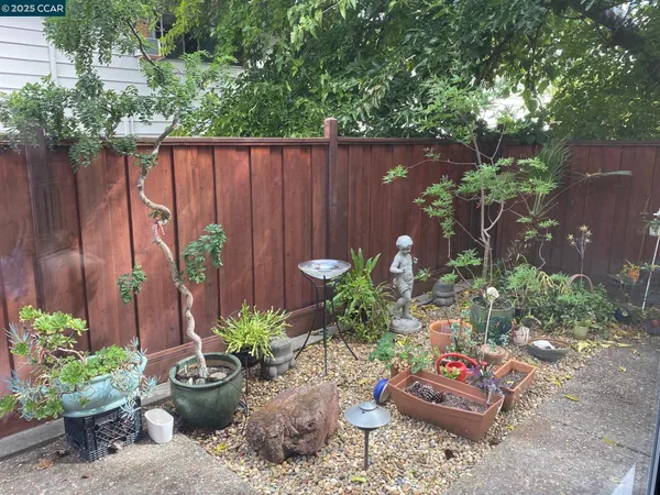 a wooden fence with some plants