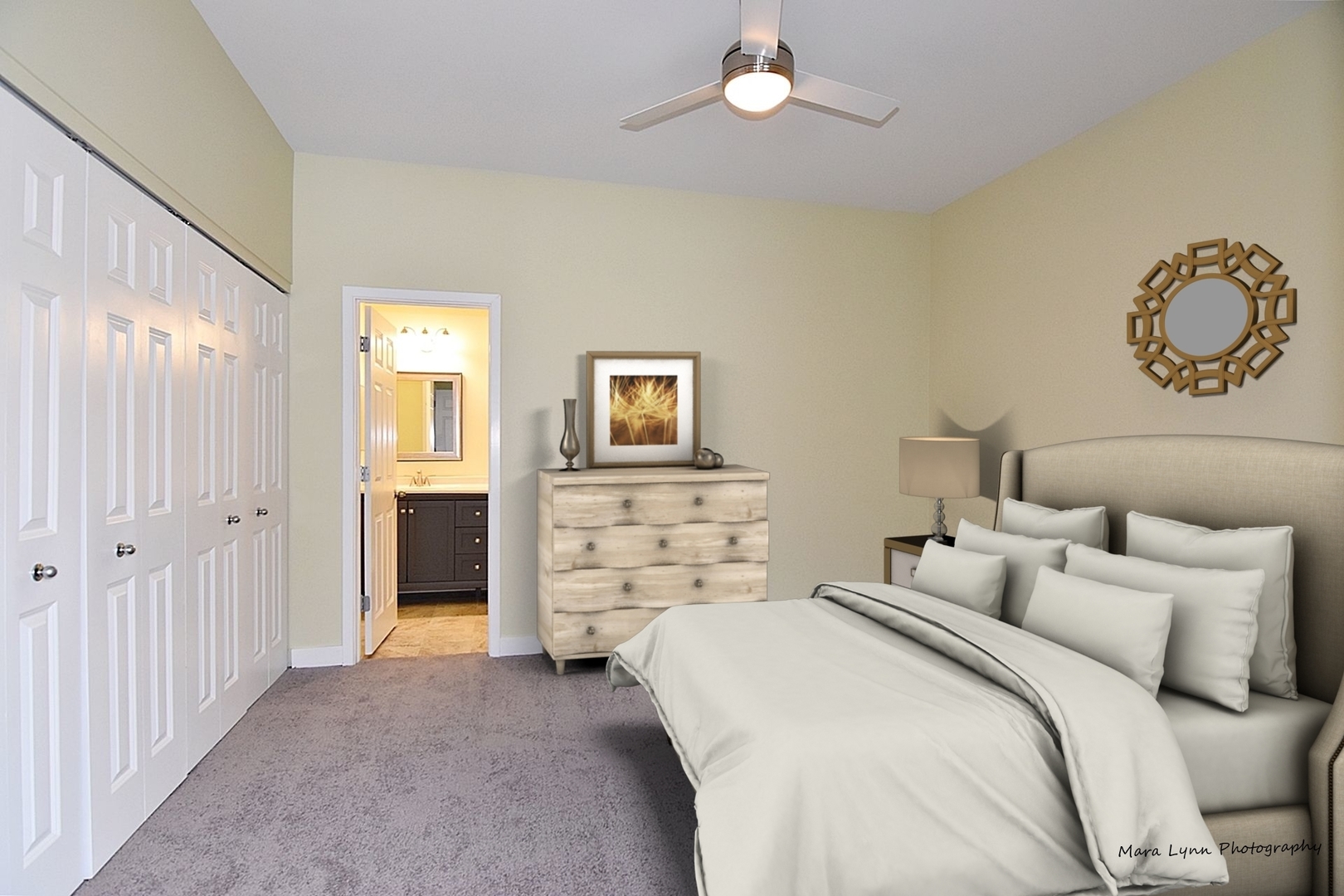 1311 West Fillmore Street, Unit B Chicago, IL 60607 - Photo 15 of 25 a bedroom with a bed and a chandelier