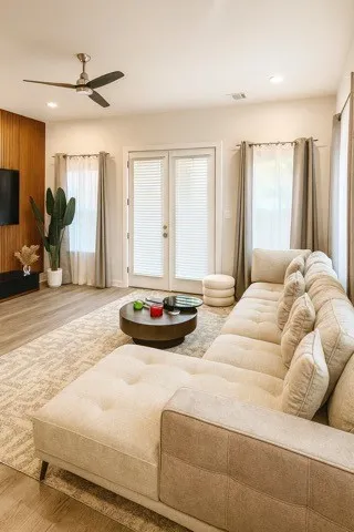 a bed room with a bed and a couch