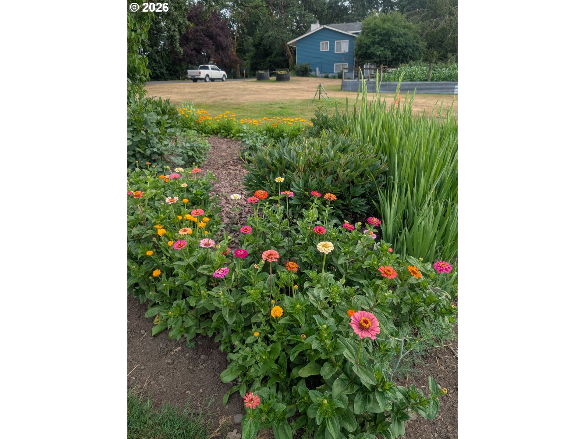 570 Drews Prairie Road Winlock, WA 98596 - Photo 15 of 41 a flower garden in front of a house