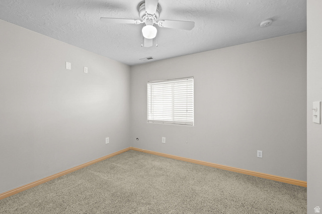 142 East 2675th Street South Clearfield, UT 84015 - Photo 31 of 49 Carpeted room featuring a ceiling fan with integrated lighting, a single window with blinds, light gray wall paint, and light-toned baseboards