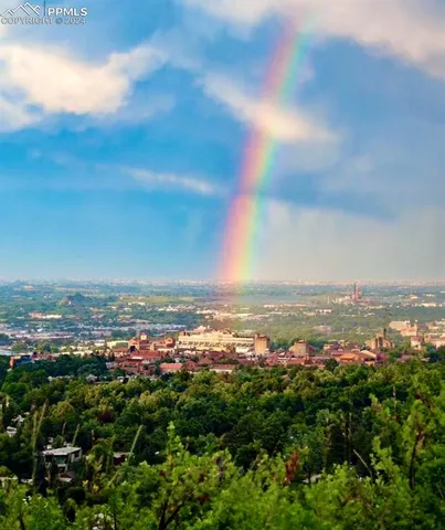 a view of a lake with a yard