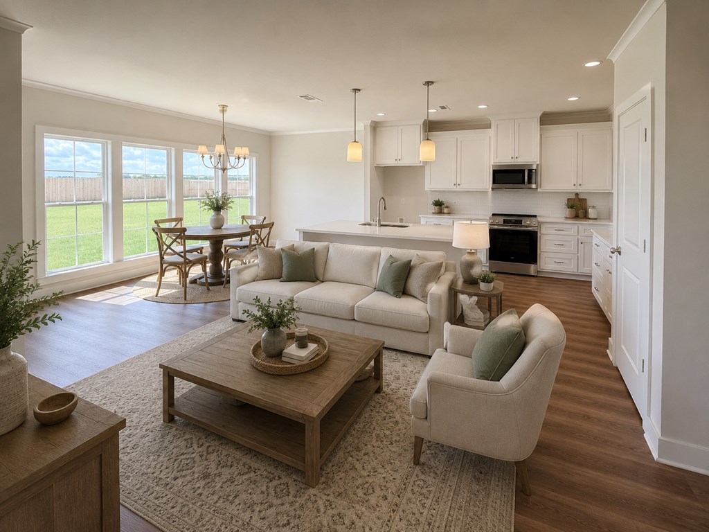 295 Adkinson Road Newton, AL 36352 - Photo 4 of 20 Living Room/Kitchen, AI Staged