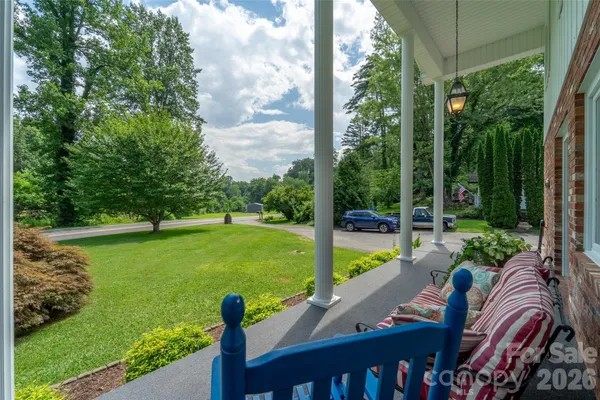 a view of a garden from a patio
