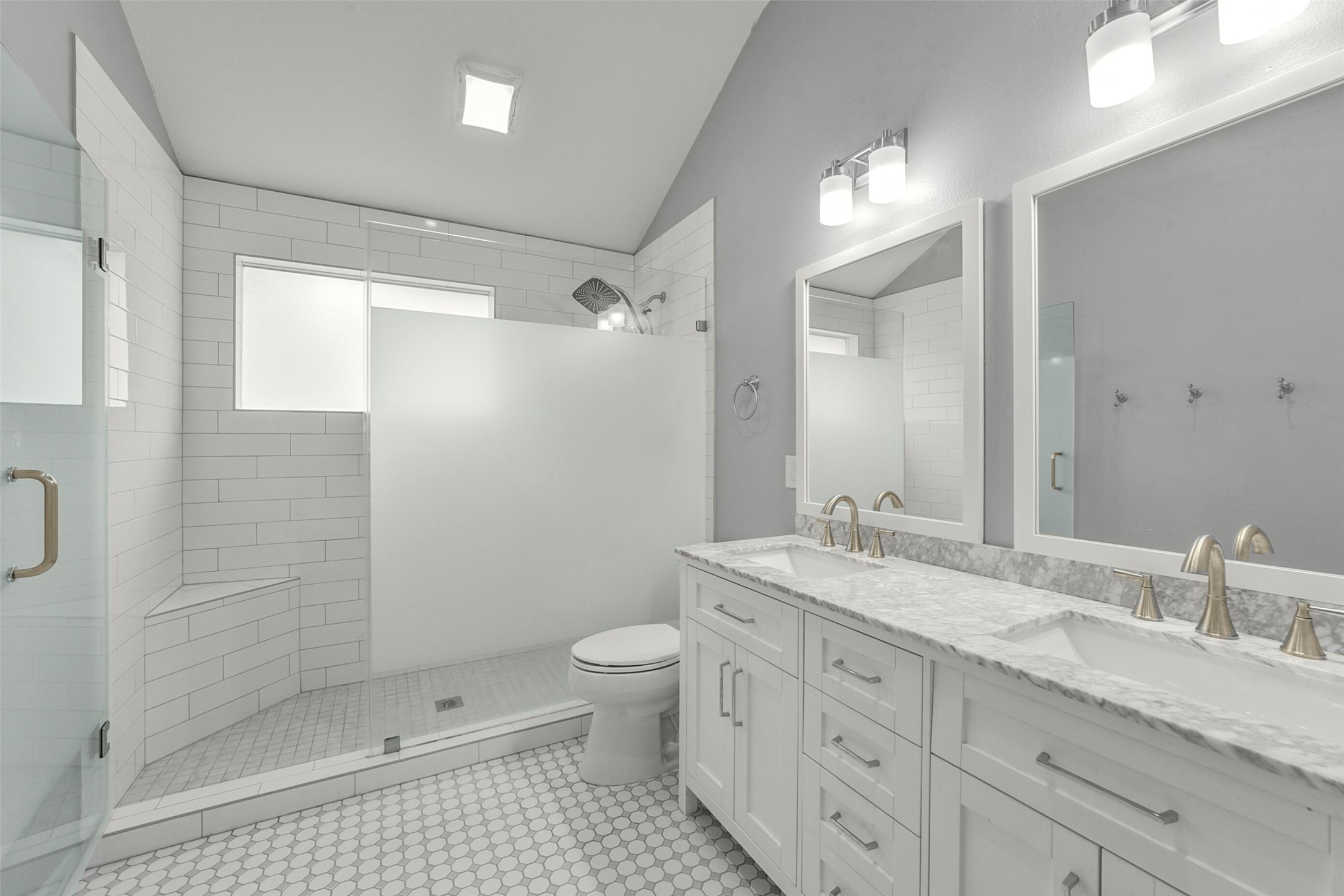 22 East New Avery Place Spring, TX 77382 - Photo 37 of 46 Secondary room private bathroom with double sink and walk-in shower.