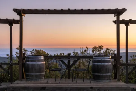 a view of a terrace with sitting space