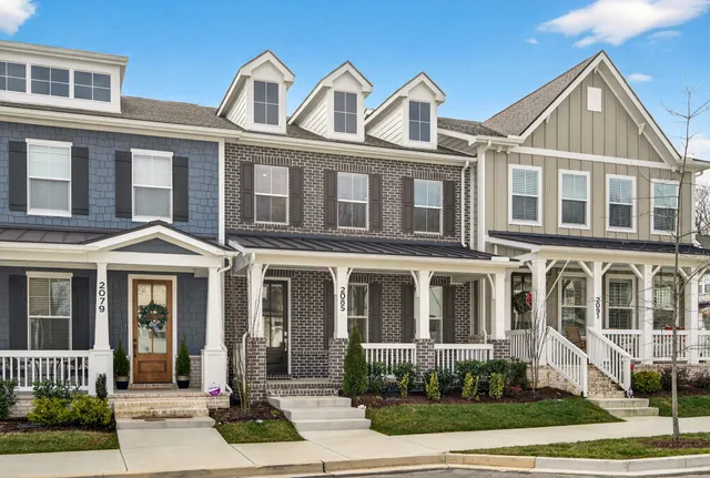 front view of a brick house