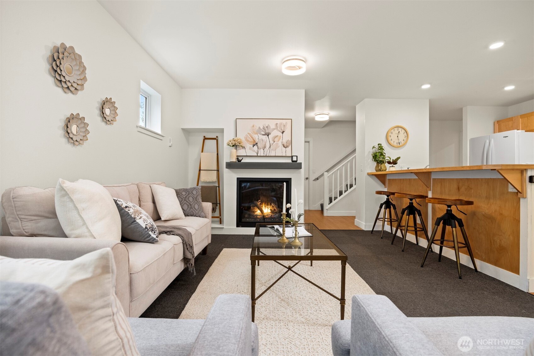 1416 32nd Street Bellingham, WA 98225 - Photo 12 of 37 a living room with furniture and a fireplace