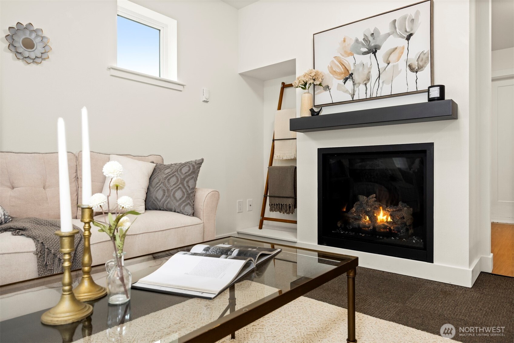 1416 32nd Street Bellingham, WA 98225 - Photo 13 of 37 a living room with furniture and a fireplace