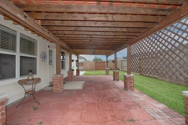 a view of a wooden door