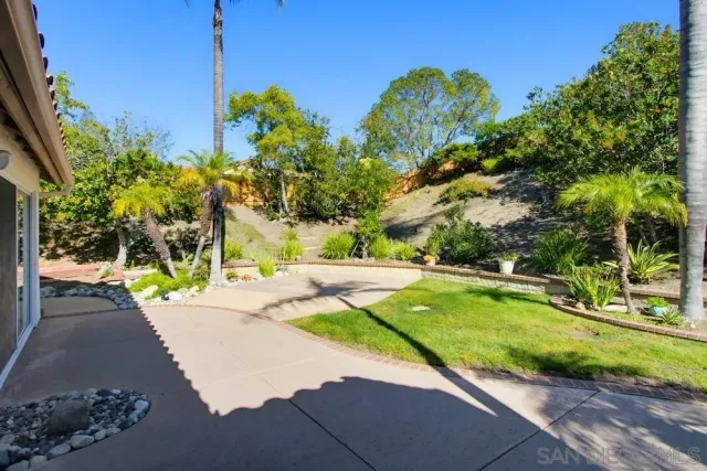 a view of a street with a yard