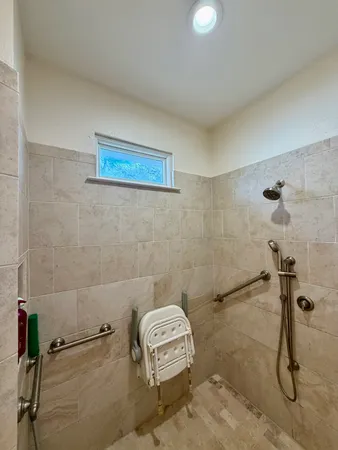 a bathroom with a shower
