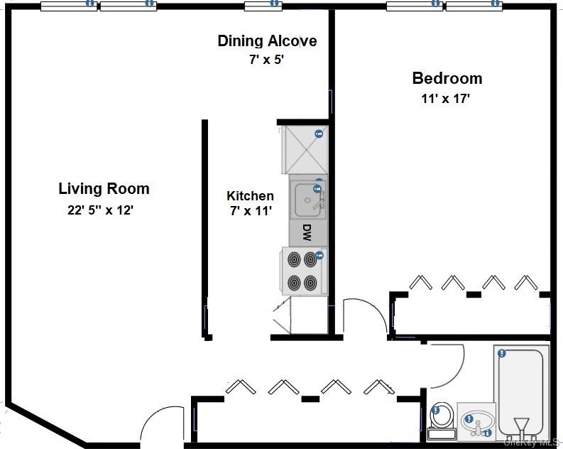 241-20 Northern Boulevard, Unit 3H Queens, NY 11362 - Photo 16 of 16 a picture of a black and white photo