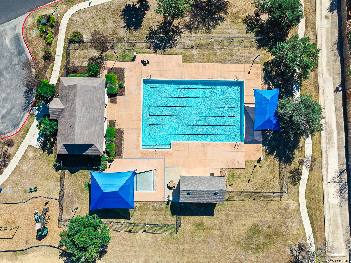 128 Pilot Cibolo, TX 78108 - Photo 48 of 49 an aerial view of a house with a yard and potted plants