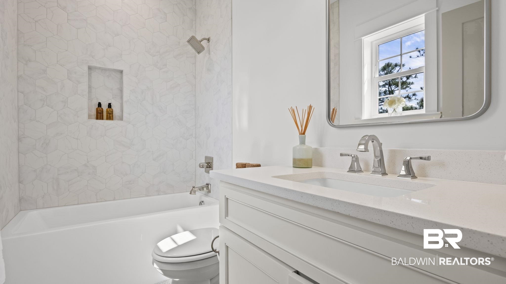 30449 River Road Orange Beach, AL 36561 - Photo 21 of 39 Full bathroom with vanity and bathing tub / shower combination