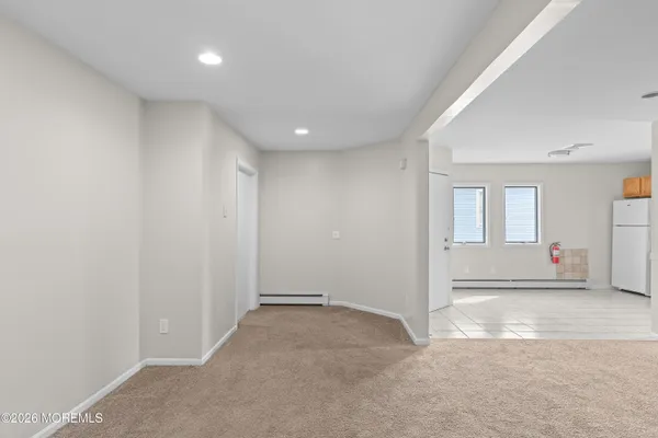an empty room with closet