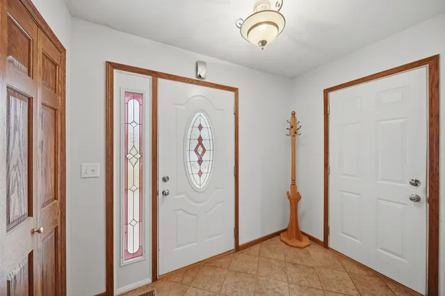 a view of a hallway with elevator