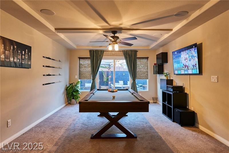 6302 Jackson Spring Road Las Vegas, NV 89118 - Photo 8 of 23 Recessed lighting illuminates a well-appointed recreation room with a pool table, perfect for entertaining.