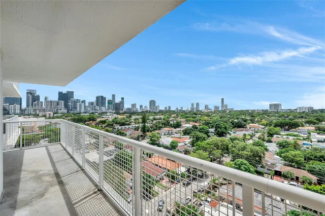 a view of city from balcony