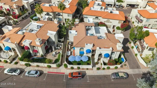 an aerial view of multiple house