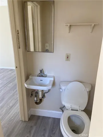 a bathroom view of a toilet